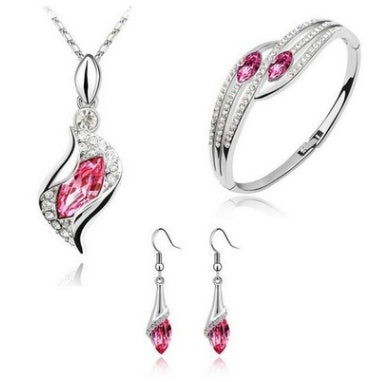 Elegant Angel Jewelry Set with Crystals – Necklace, Earrings & Bracelet in a Heavenly Design