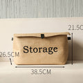 Storage box linen foldable retro lid organizer stylish