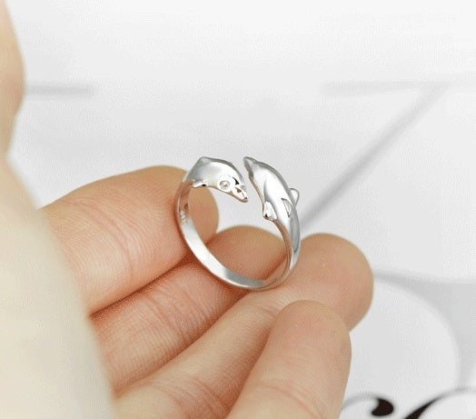 Ring aus 925er Sterlingsilber, Schwanzring, Damenring, Delfinring