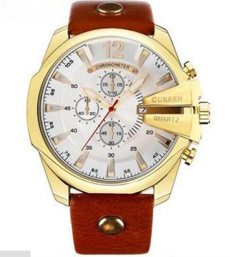 Men's watch large dial | three-eye design elegant