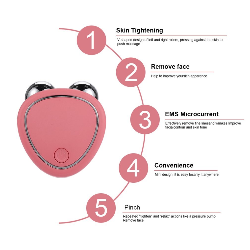 3D Microcurrent Facial Roller with Dual Rollers | Lifting Anti-Puffiness Massager