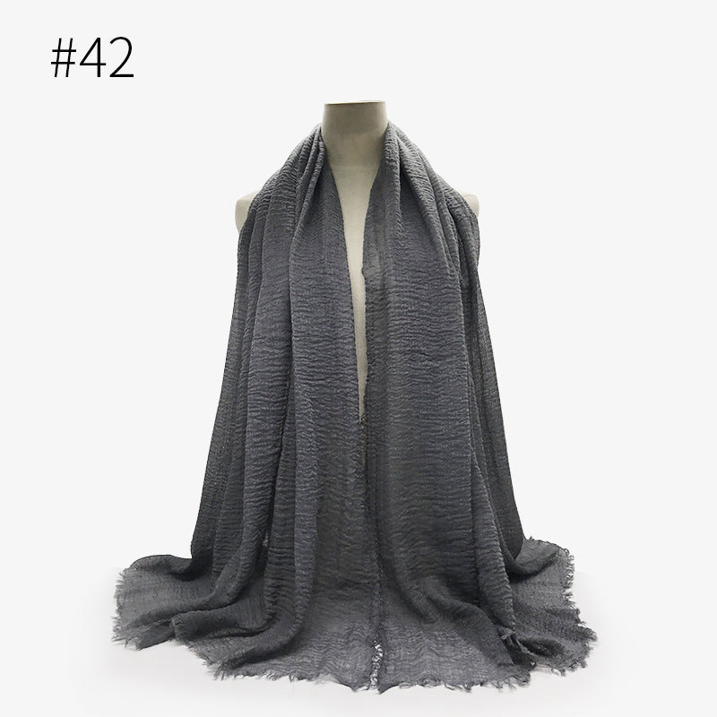 Damen Baumwoll Pashmina Schal | Weicher Fransen Hijab Stola