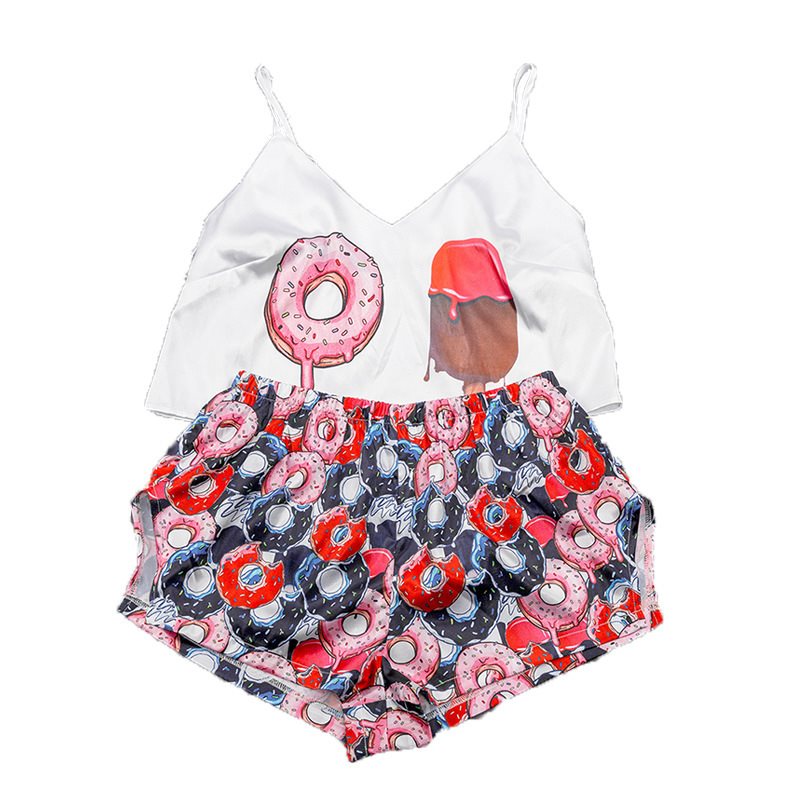 Women's Satin Pajamas | Sexy Halter Sleepwear with Shorts