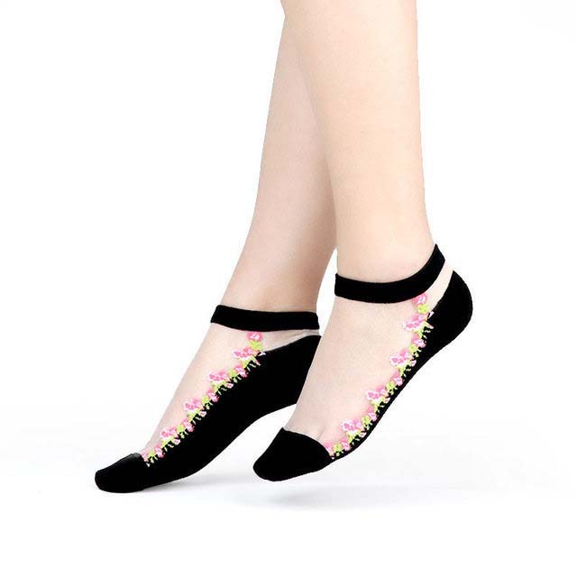 Damen Spitze Netz Socken Transparent – Elegante Knöchelsocken