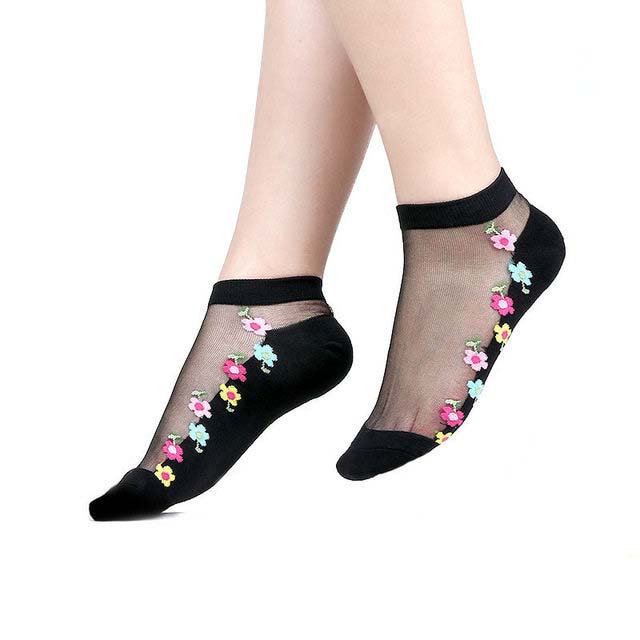 Damen Spitze Netz Socken Transparent – Elegante Knöchelsocken