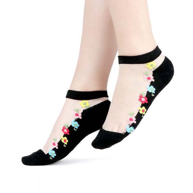 Damen Spitze Netz Socken Transparent – Elegante Knöchelsocken