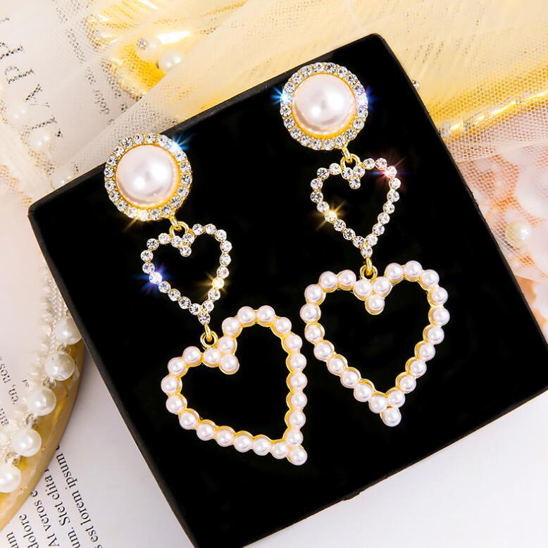 Perlen-Strass Tropfenohrringe – Elegante Funkelnde Ohrhänger für Damen