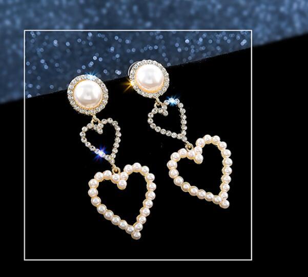 Perlen-Strass Tropfenohrringe – Elegante Funkelnde Ohrhänger für Damen
