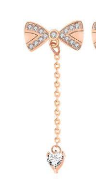 925 Sterling Silber Schleifen-Ohrringe – Elegante Tassel Ohrstecker