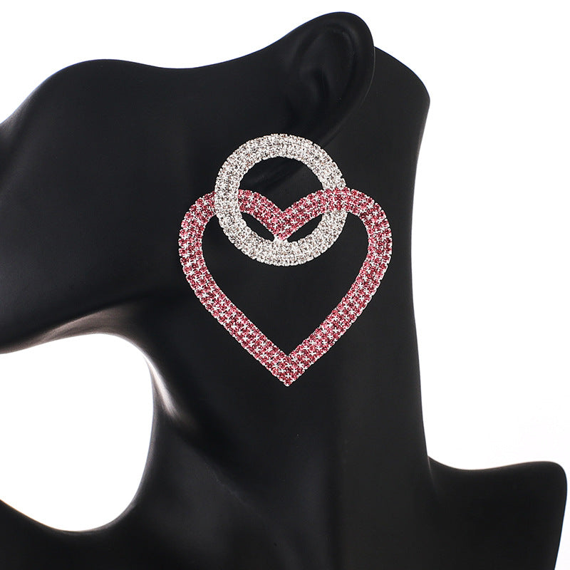 Peach Heart Earrings - Sweet Romantic Statement Dangle Earrings for Women