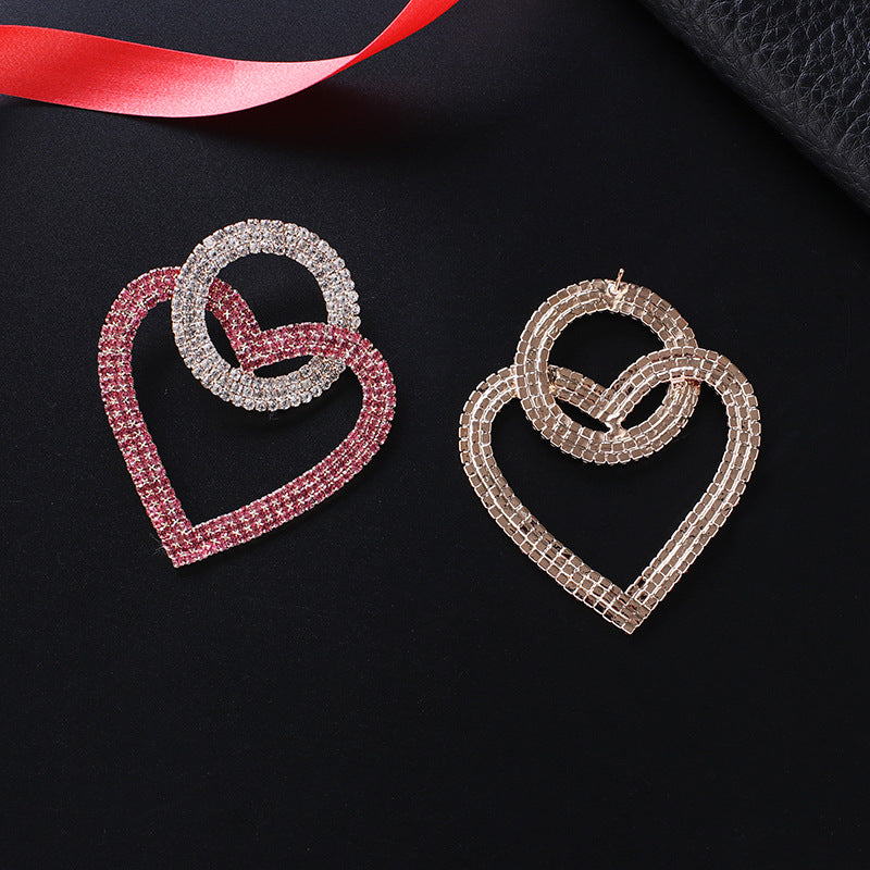 Peach Heart Earrings - Sweet Romantic Statement Dangle Earrings for Women
