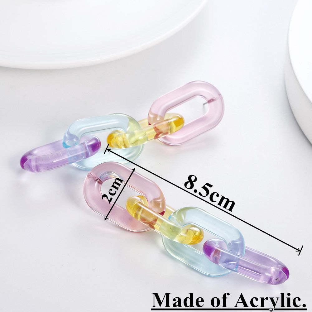 Bunte Jelly Ketten-Ohrringe – Transparente Statement Ohrhänger im Trenddesign