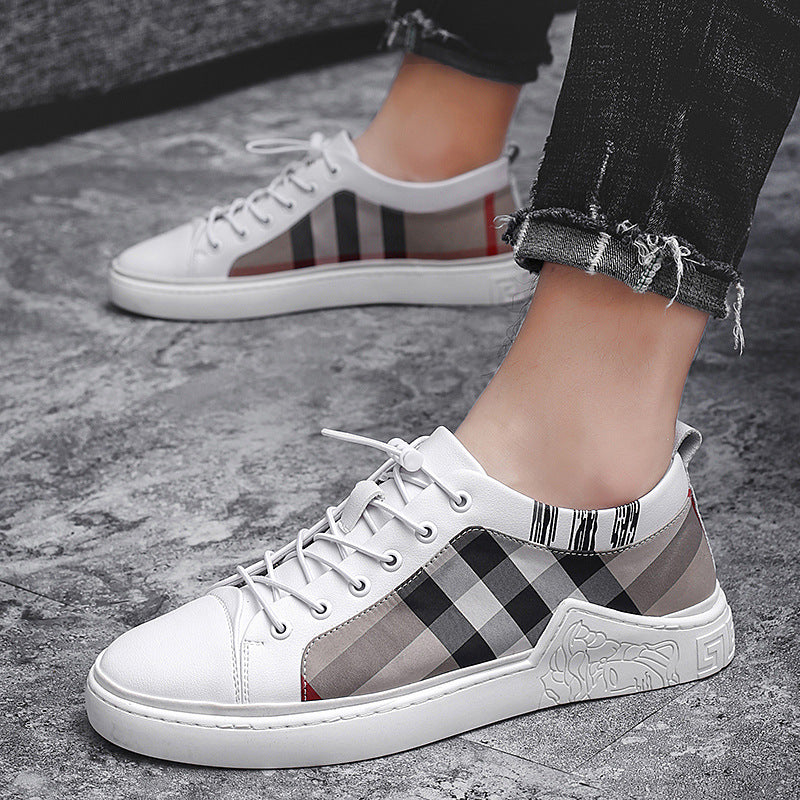 Herren Canvas Sneaker Kariert | Atmungsaktiv Casual Schuhe