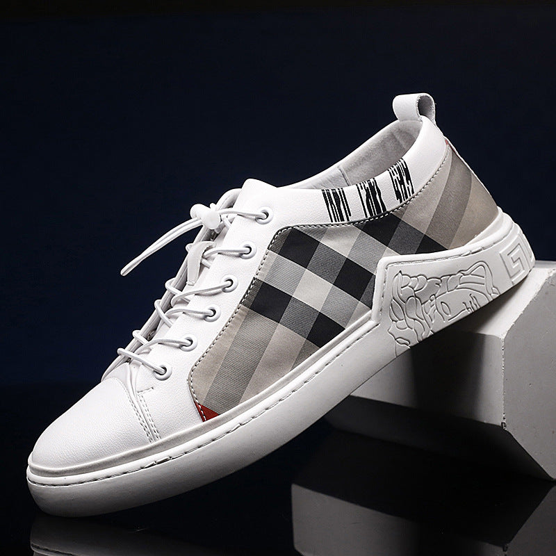 Herren Canvas Sneaker Kariert | Atmungsaktiv Casual Schuhe