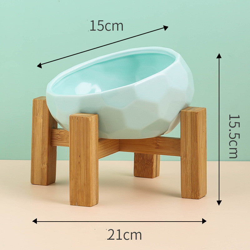 Ceramic Slanted Pet Bowl | Ergonomic Dog Cat Hygienic