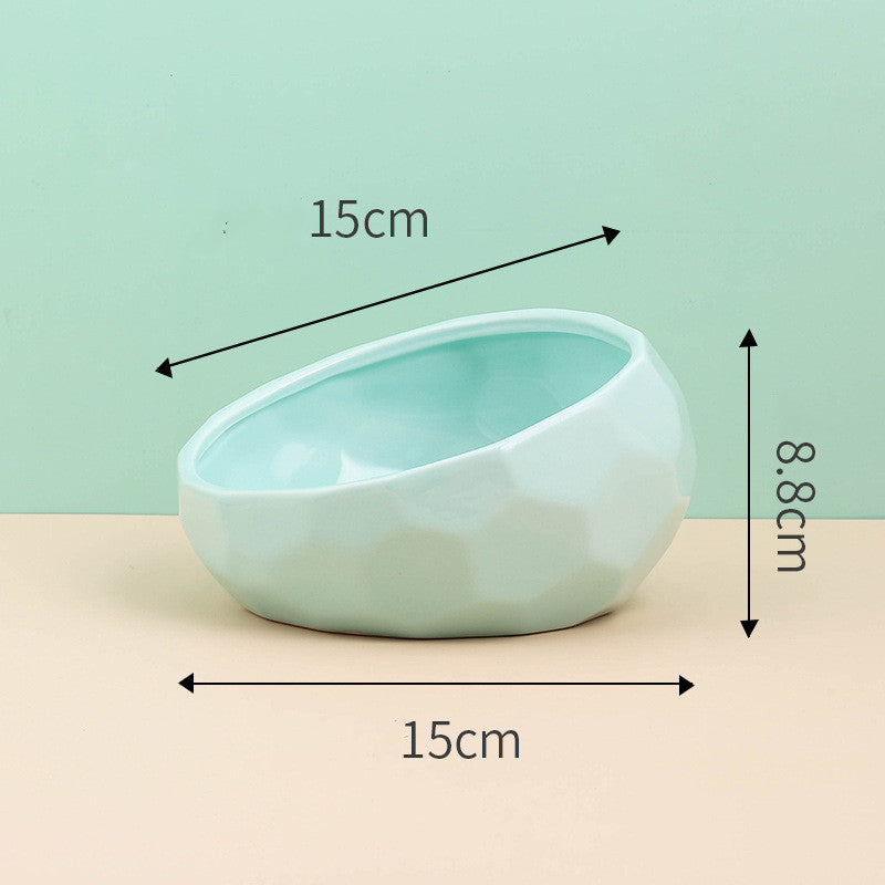 Ceramic Slanted Pet Bowl | Ergonomic Dog Cat Hygienic
