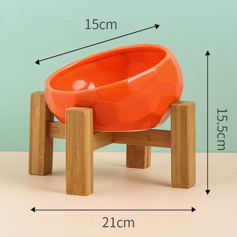 Ceramic Slanted Pet Bowl | Ergonomic Dog Cat Hygienic