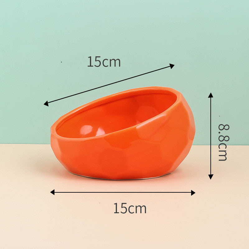 Ceramic Slanted Pet Bowl | Ergonomic Dog Cat Hygienic