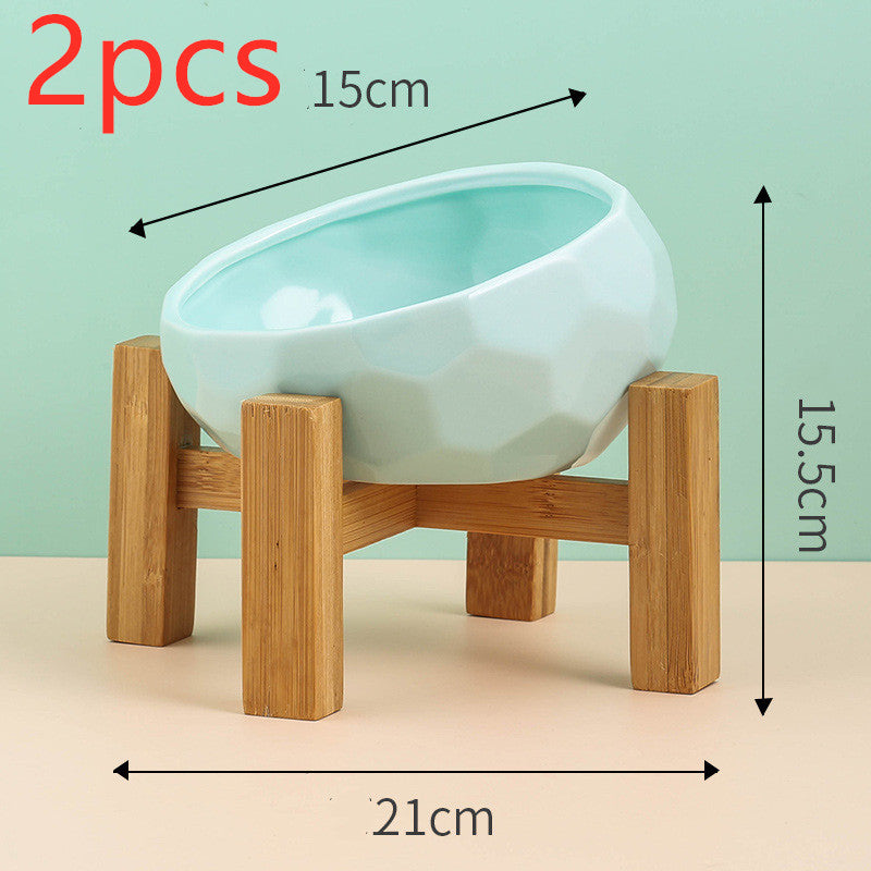 Ceramic Slanted Pet Bowl | Ergonomic Dog Cat Hygienic