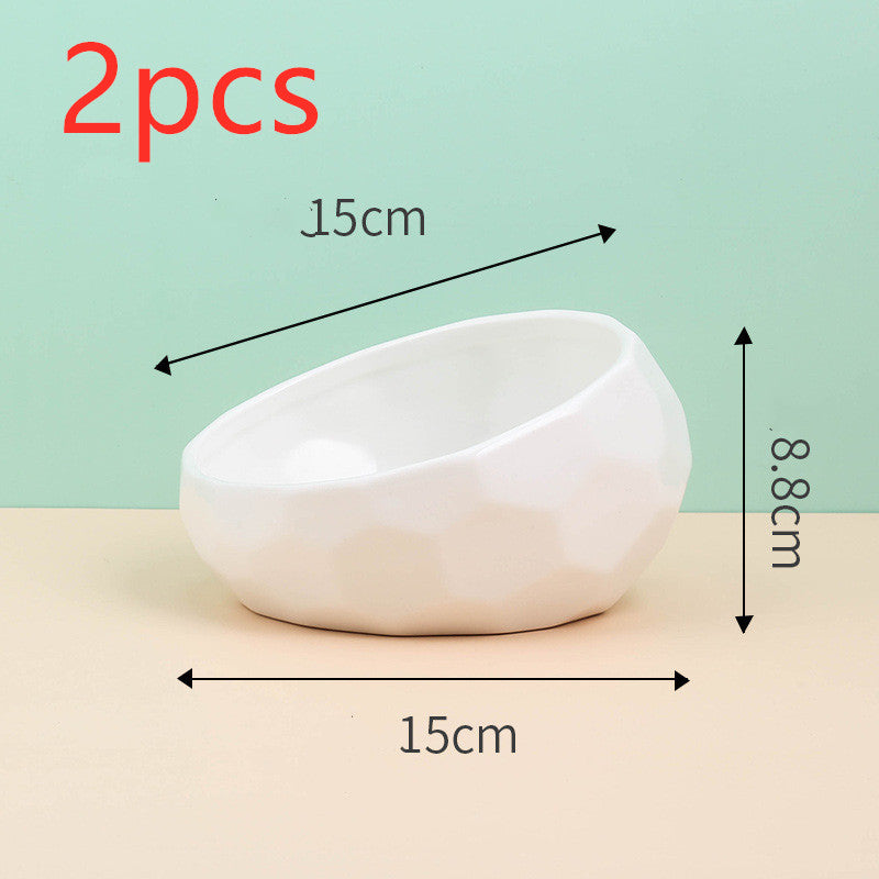 Ceramic Slanted Pet Bowl | Ergonomic Dog Cat Hygienic
