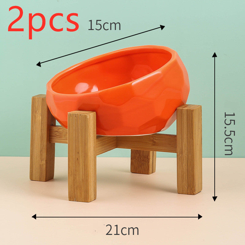 Ceramic Slanted Pet Bowl | Ergonomic Dog Cat Hygienic
