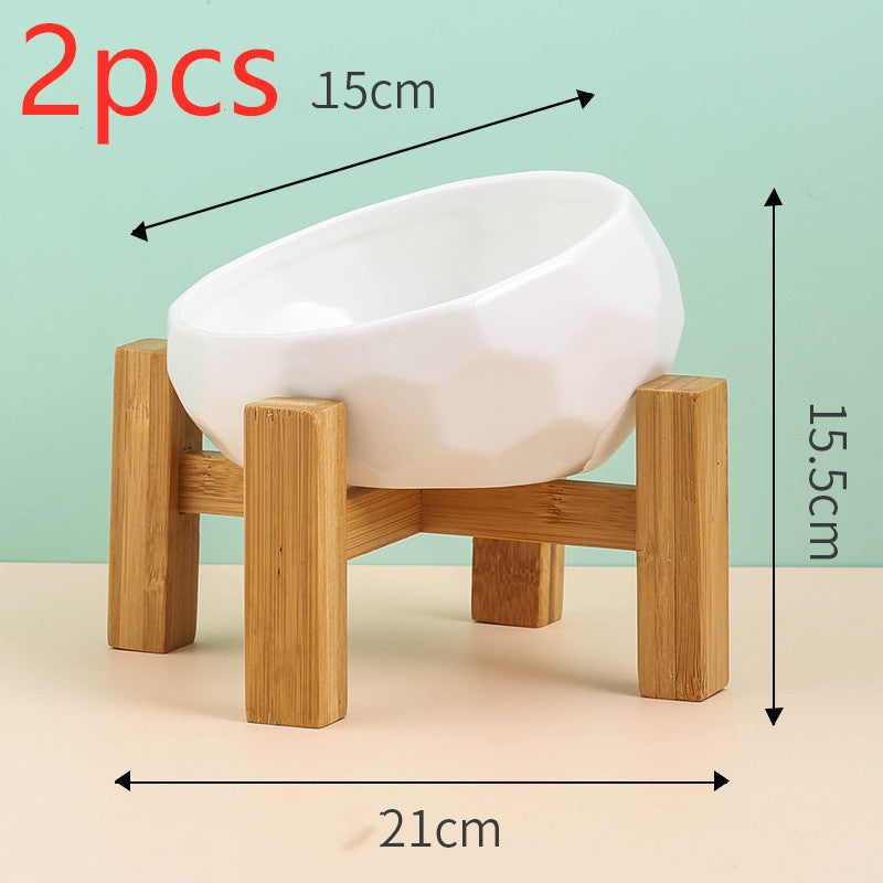 Ceramic Slanted Pet Bowl | Ergonomic Dog Cat Hygienic