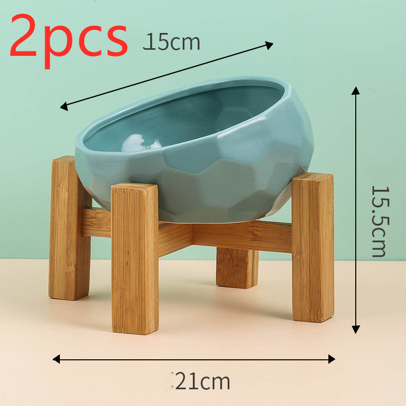 Ceramic Slanted Pet Bowl | Ergonomic Dog Cat Hygienic