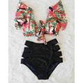Women's High Waist Bikini with Ruffles – Elegant Two-Piece