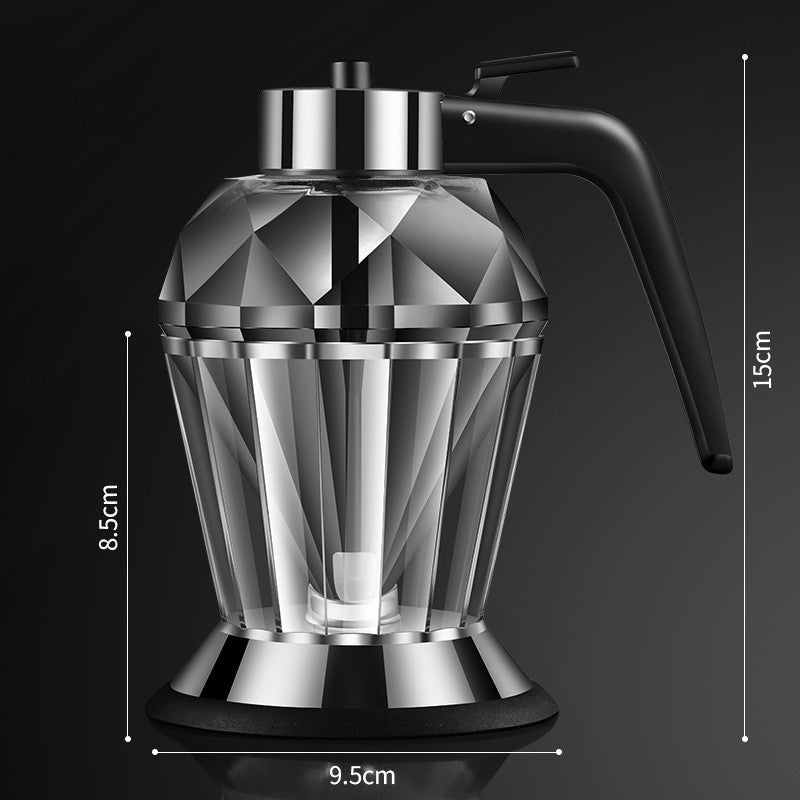 Diamond Oil Dispenser Glass – Elegant Push-Button Oil Bottle Kitchen