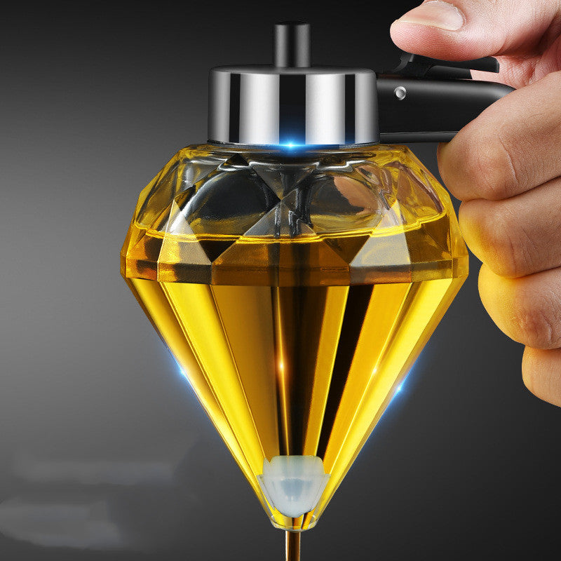 Diamond Oil Dispenser Glass – Elegant Push-Button Oil Bottle Kitchen