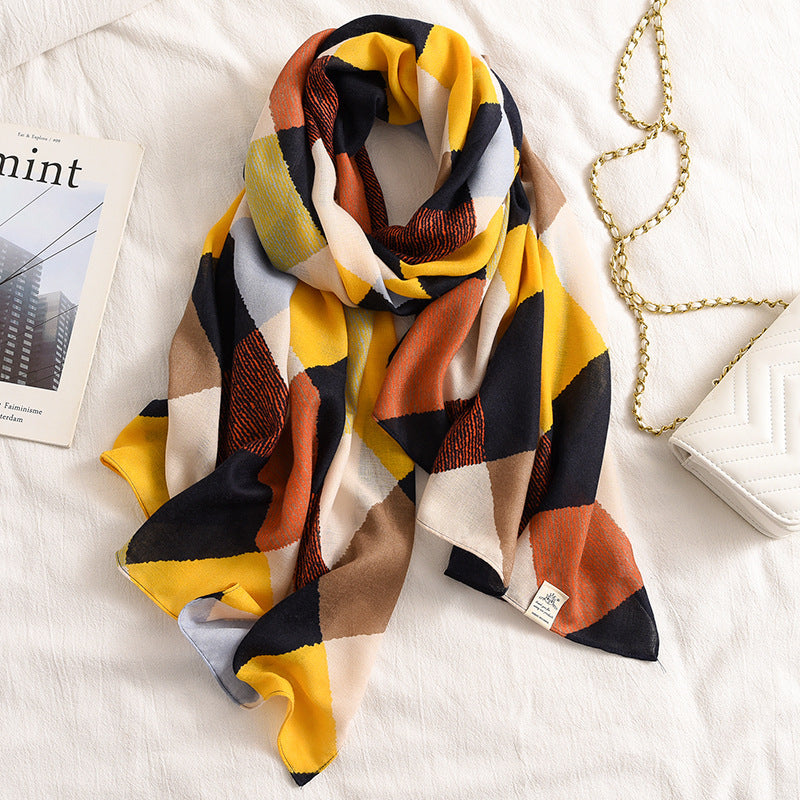 Women's Scarf Cotton Linen Warm Retro French Winter Elegant