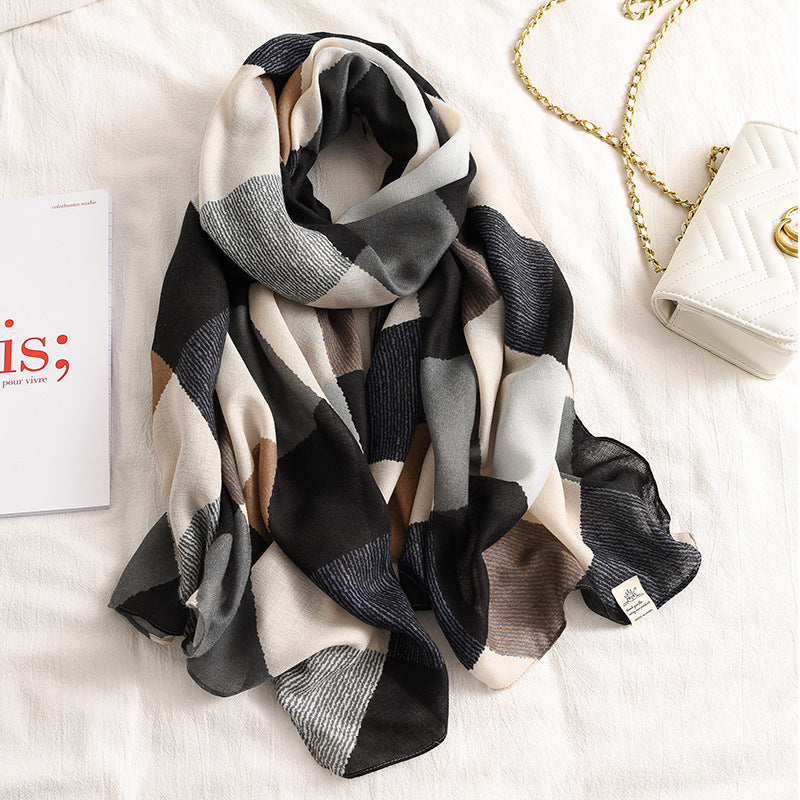 Women's Scarf Cotton Linen Warm Retro French Winter Elegant