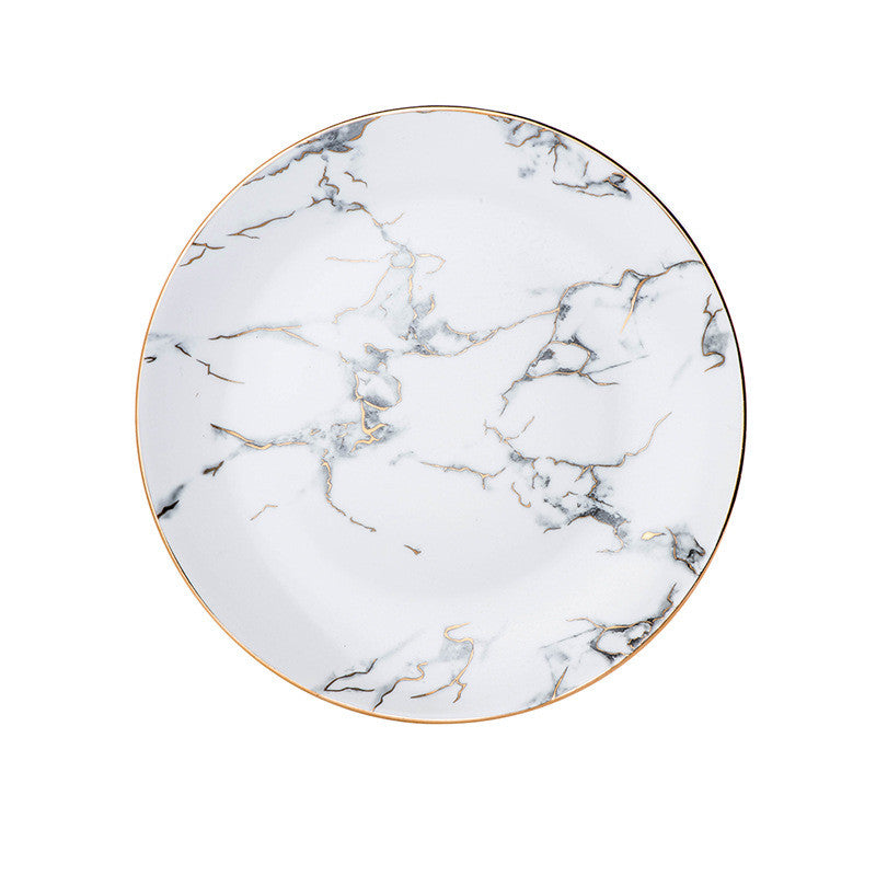Marbled Ceramic Creative Plate Western Dinner Plate