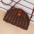 Rattan Tasche Damen Boho Halbkreis Stroh Schultertasche Sommer