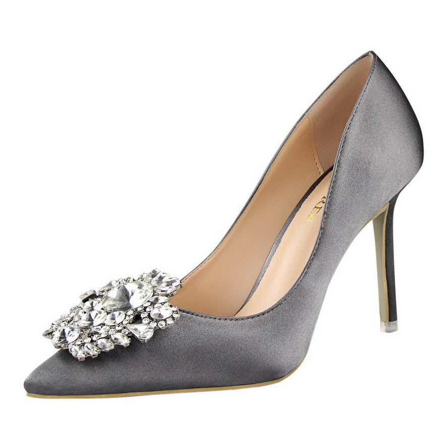 Women's Black Leather High Heels | Stiletto Pointed Toe Business Elegance