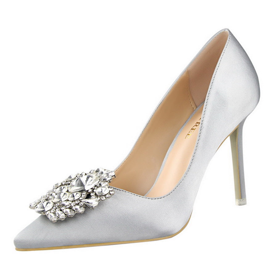 Women's Black Leather High Heels | Stiletto Pointed Toe Business Elegance