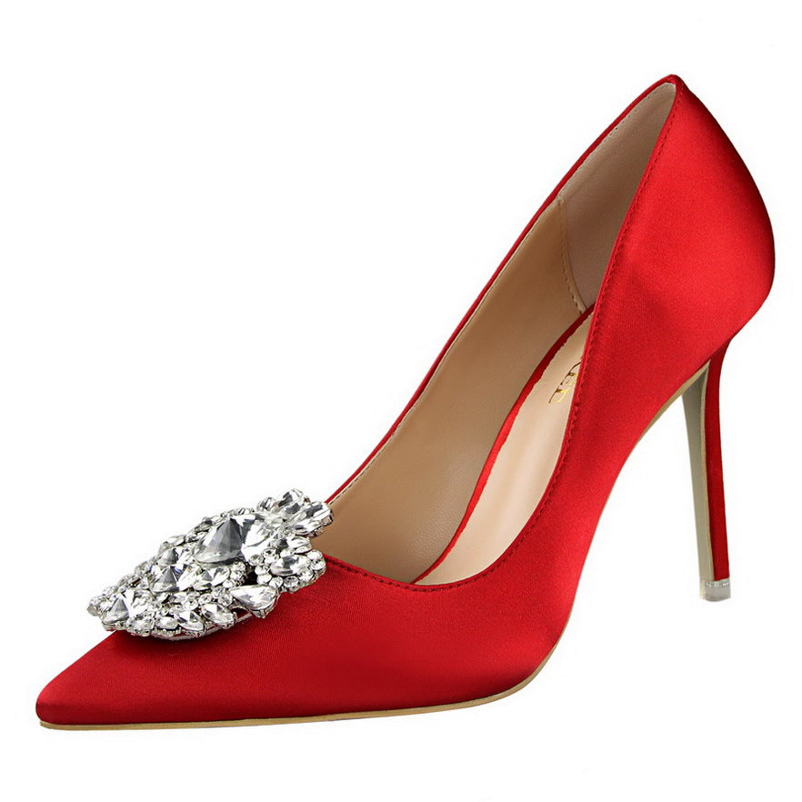 Women's Black Leather High Heels | Stiletto Pointed Toe Business Elegance