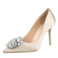 Schwarze Damen High Heels Leder | Stiletto Spitze Business Eleganz
