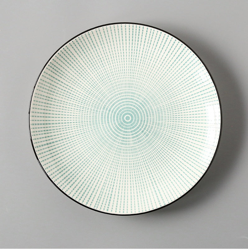 Japanische Keramik Teller groß | Flache Reisschalen modern
