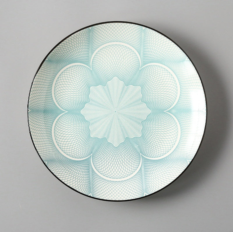 Japanische Keramik Teller groß | Flache Reisschalen modern