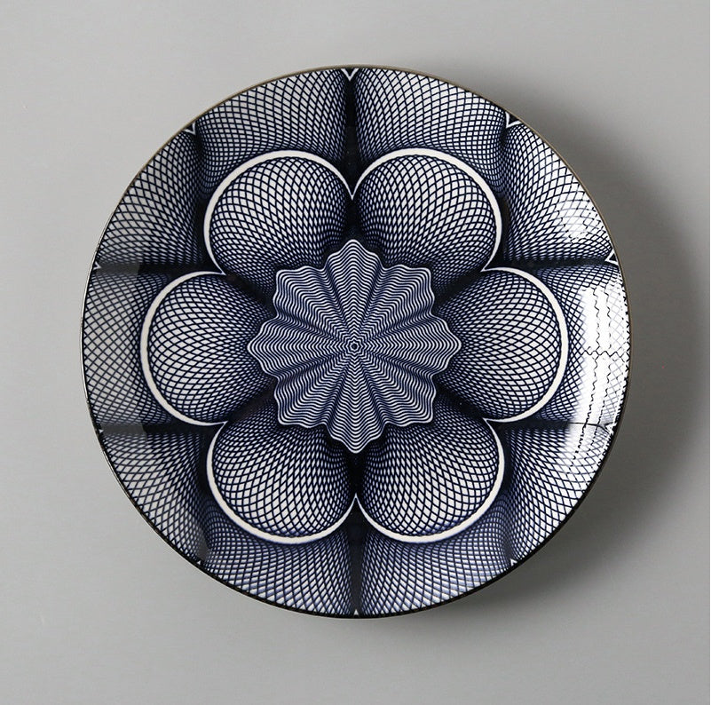 Japanische Keramik Teller groß | Flache Reisschalen modern