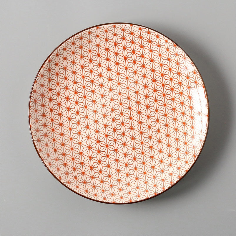 Japanische Keramik Teller groß | Flache Reisschalen modern