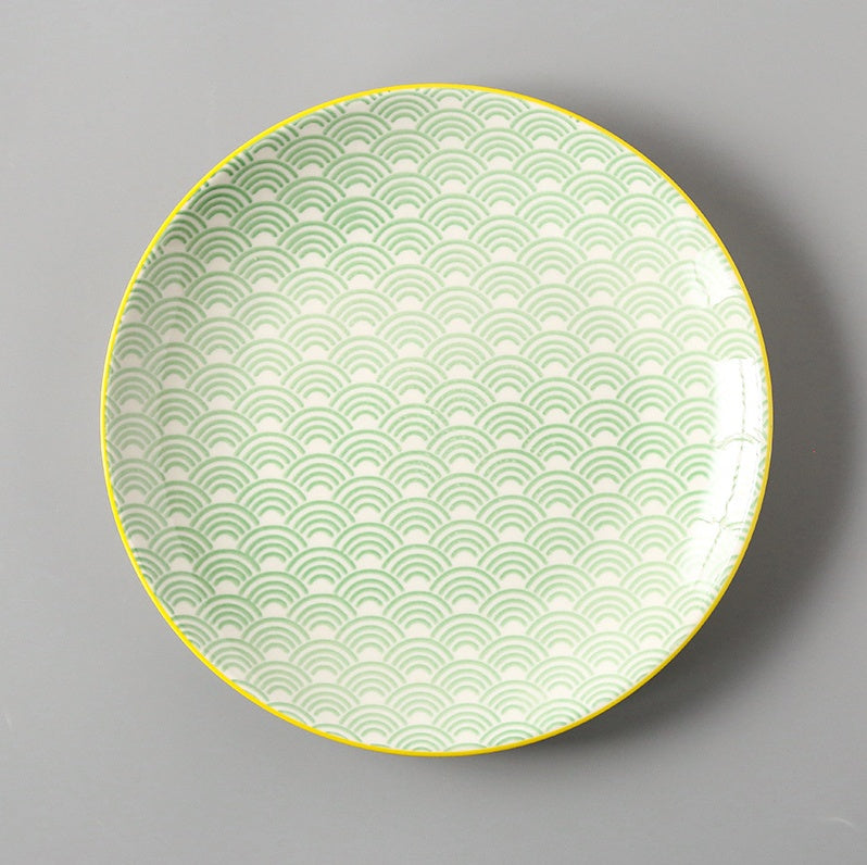 Japanische Keramik Teller groß | Flache Reisschalen modern