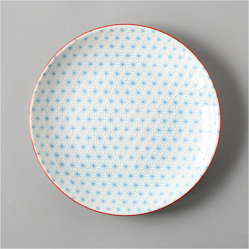 Japanische Keramik Teller groß | Flache Reisschalen modern