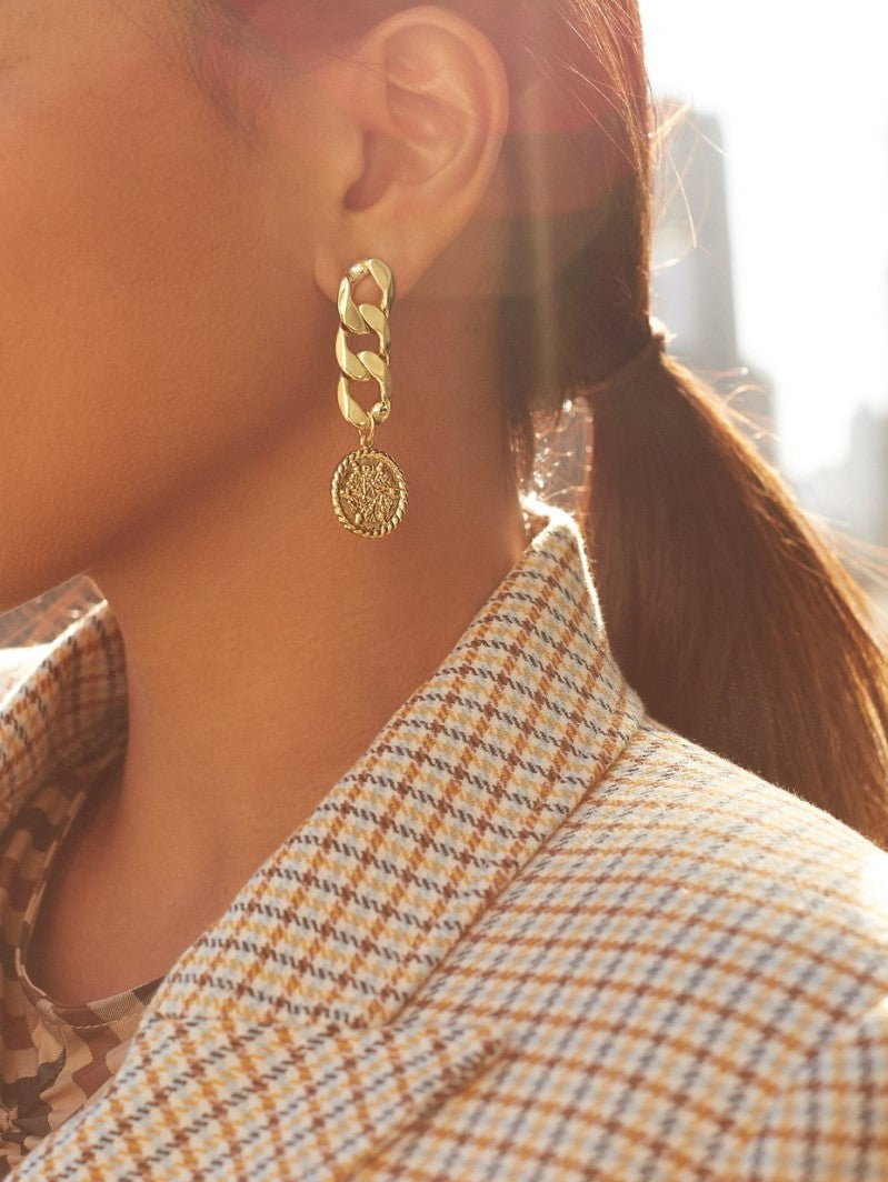 Coole Ketten-Ohrstecker mit Silbernadel – Minimalistische Trend Ohrringe