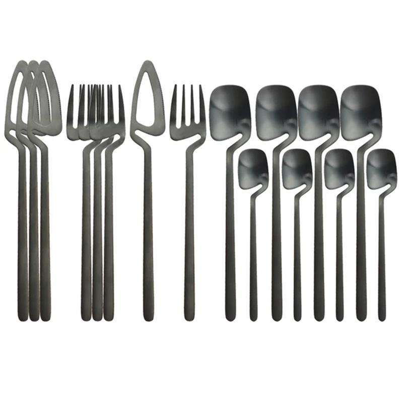 Rainbow Cutlery Set Matte Gold Stainless Steel | Modern Flatware Set