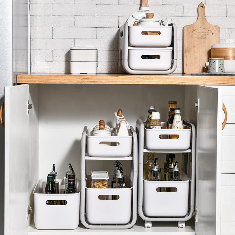 2-stufiges Küchenregal ausziehbar | Schrank Organizer Küche