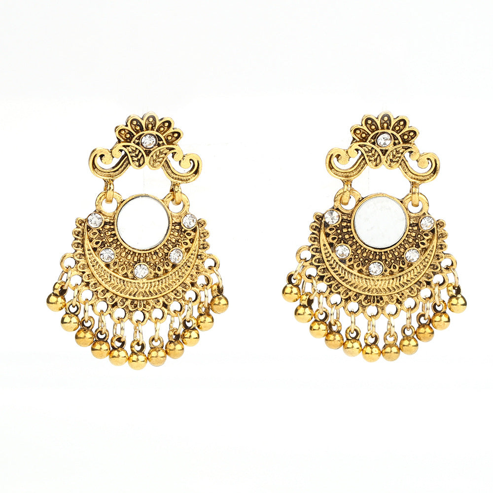 Vintage Glocken-Tassel Ohrringe – Funkelnde Strass Ohrhänger für Damen