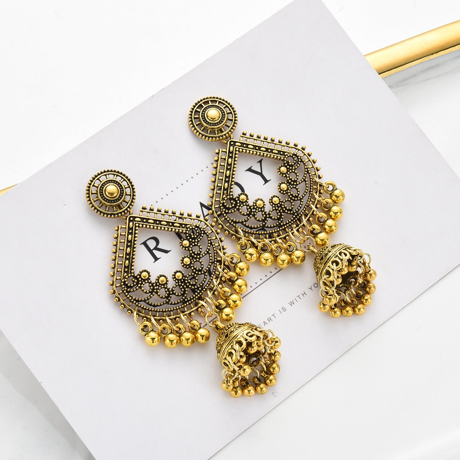 Vintage Glocken-Tassel Ohrringe – Funkelnde Strass Ohrhänger für Damen