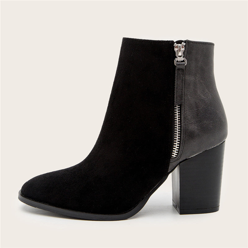 Damen Wildleder Stiefeletten | Elegante Boots mit Absatz